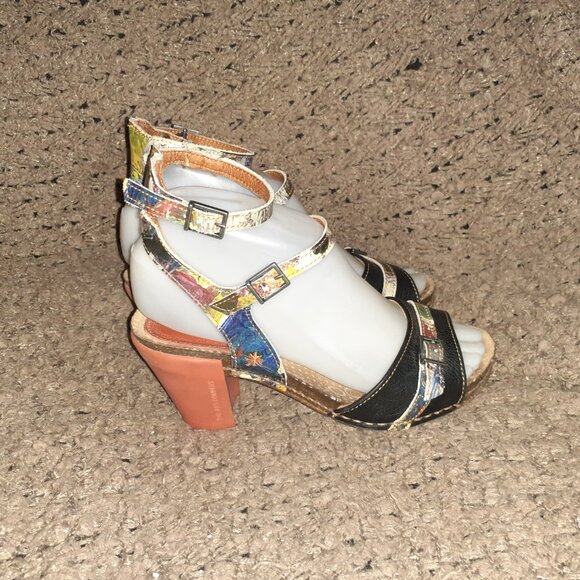 THE ART COMPANY-237-Patent Leather Pattern-Black Leather-Ankle Wrap-Sz 36-EX - Picture 5 of 8